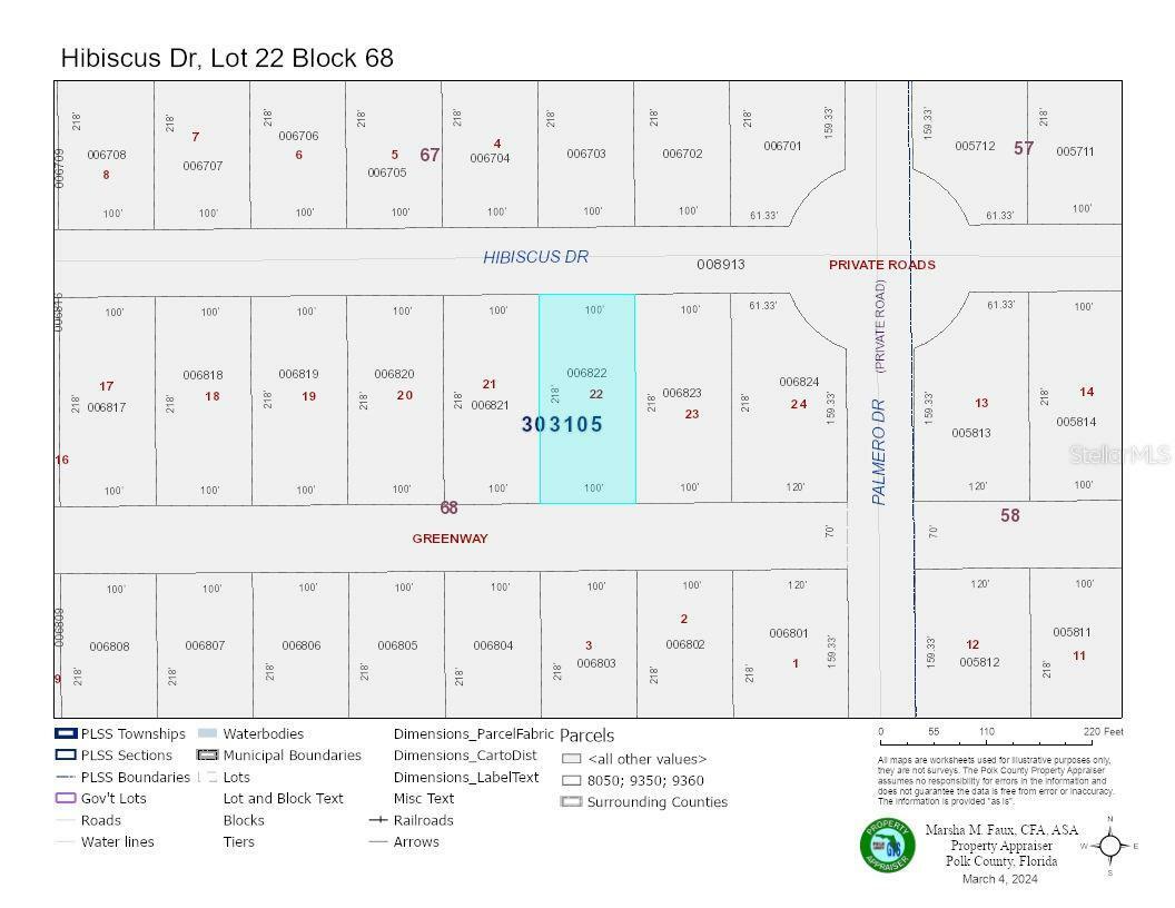 Property Photo:  Lot #22, Block 68 Hibiscus Drive  FL 33855 