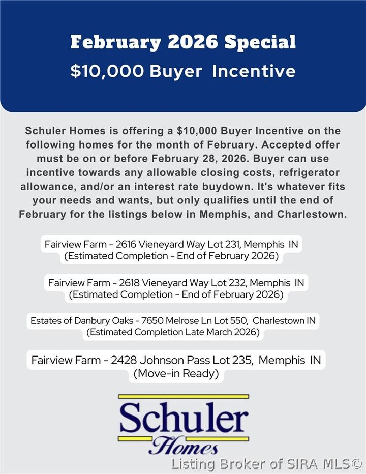 Property Photo: 2618 Vineyard Way Lot 232 IN 47143