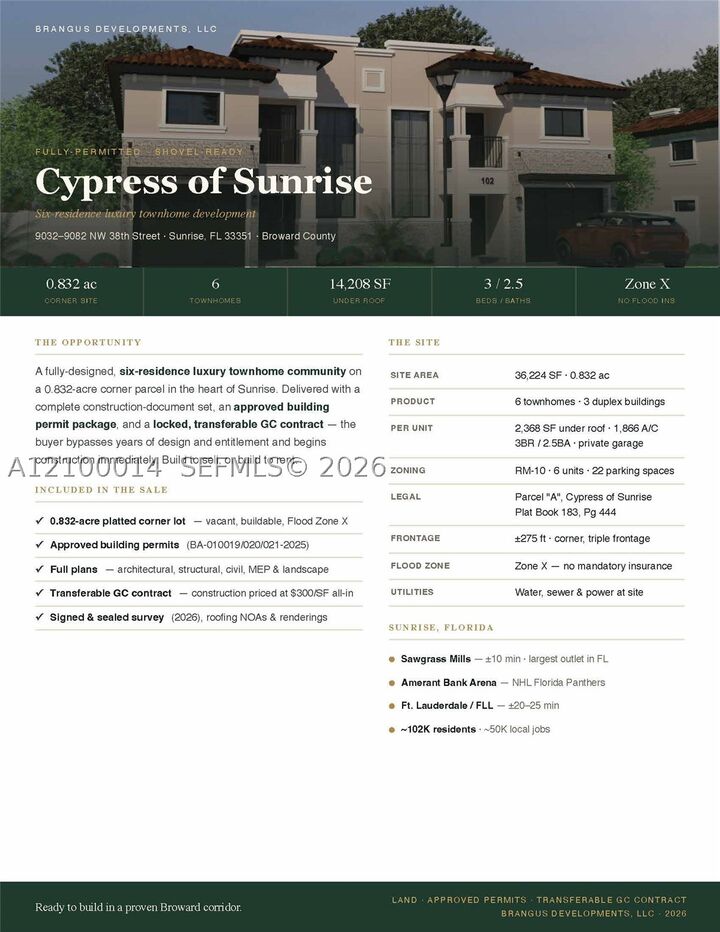 Property Photo:  90329082 NW 38  FL 33351 
